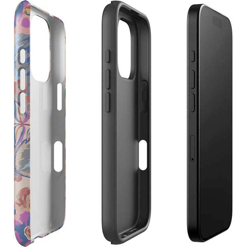 Warm Taupe Floral iPhone 16 Pro Impact Case